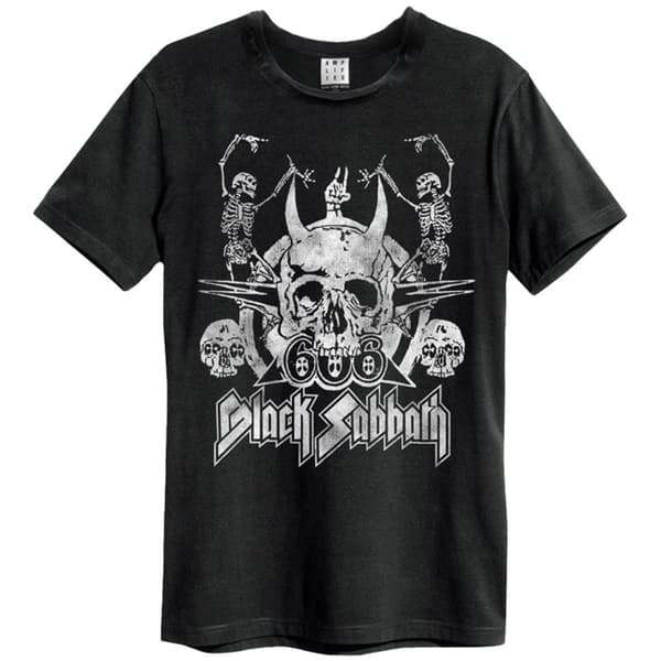 Amplified Unisex Adult Dancing Skulls Black Sabbath T-Shirt Black L