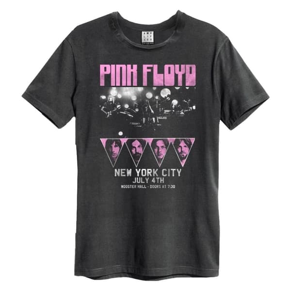 Amplified Unisex vuxen New York City Pink Floyd T-Shirt Charcoal/Pink XS