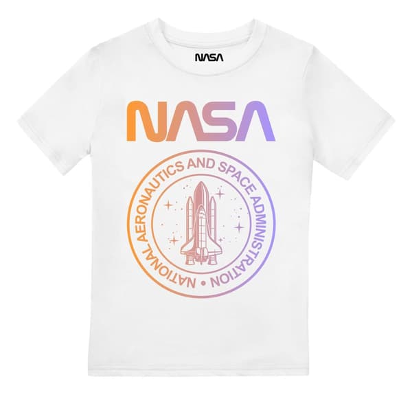 NASA Boys National Emblem Gradient T-Shirt White 10-12 Years