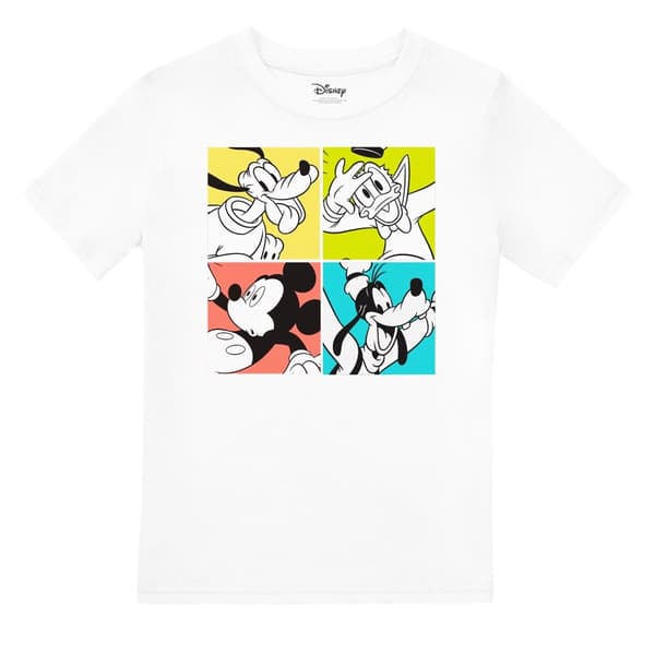 Disney Boys Mickey Mouse Box T-Shirt White 3-4 Years
