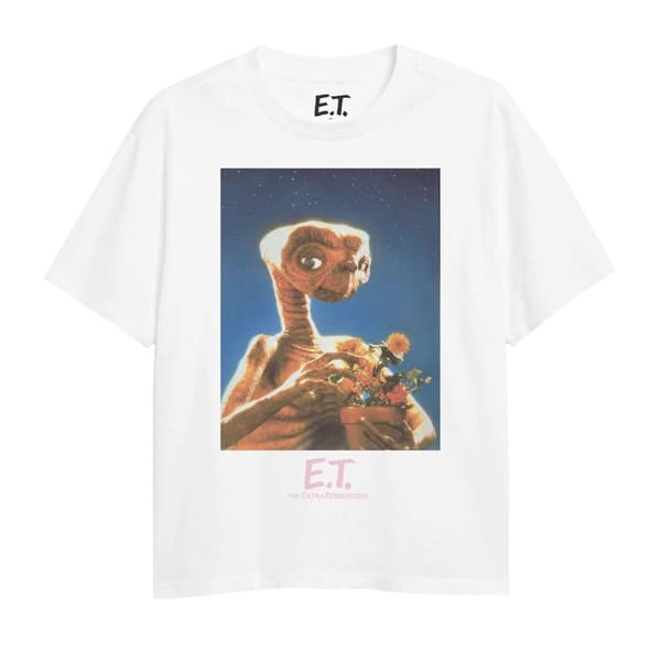 E.T. the Extra-Terrestrial Flickor med blommor T-Shirt White 9-10 Years