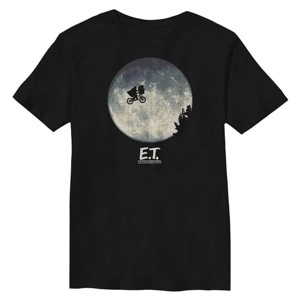 E.T. the Extra-Terrestrial Boys Over the Moon T-Shirt Black 7-8 Years