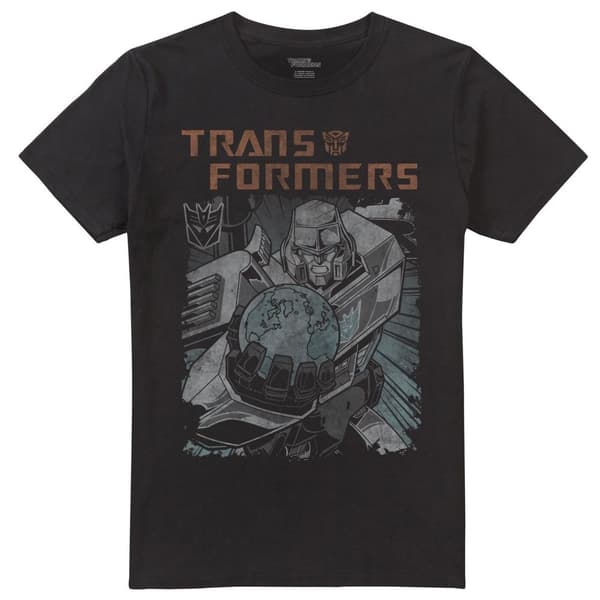 Transformers Mens Megatron Planet T-Shirt Black 3XL
