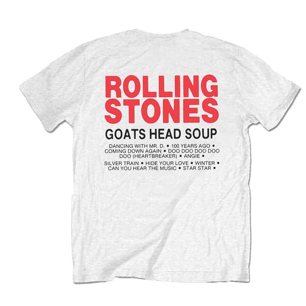 The Rolling Stones Unisex T-shirt för vuxna med gethuvudet Soup Track List