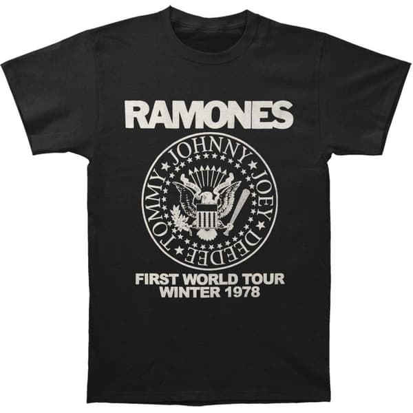 Ramones Unisex T-shirt til voksne med den første verdensturné 1978