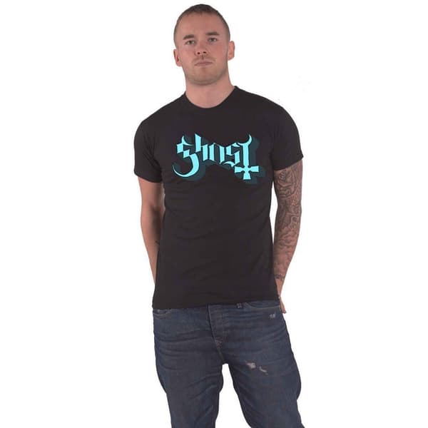 Ghost Unisex T-Shirt med Keyline-logotyp för vuxna