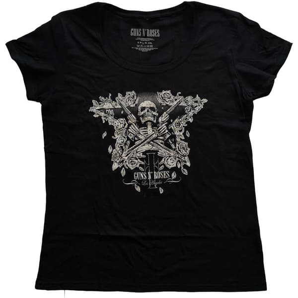 Guns N Roses Dame/kvinder Skeleton Guns T-shirt Black L