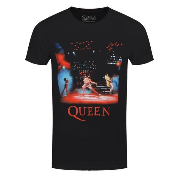 Queen Unisex Adult Live Shot Spotlight T-Shirt Black XL