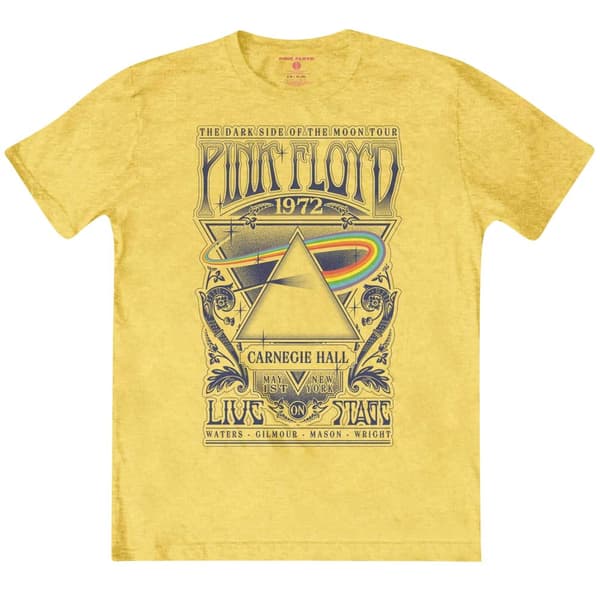 Pink Floyd Barn/Kids Carnegie Hall Poster T-Shirt Yellow 9-10 Years
