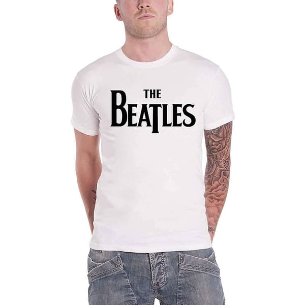 The Beatles Unisex Adult Drop T Logo T-Shirt