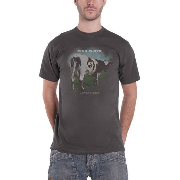 Pink Floyd Unisex Adult Atom Heart Mother Fade T-Shirt Charcoal Grey L