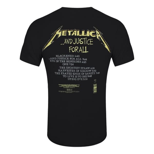 Metallica Unisex Adult And Justice For All Tracks Back Print T-Shirt