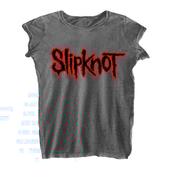 Slipknot Womens/Ladies Burnout Logo T-Shirt Charcoal Grey XXL
