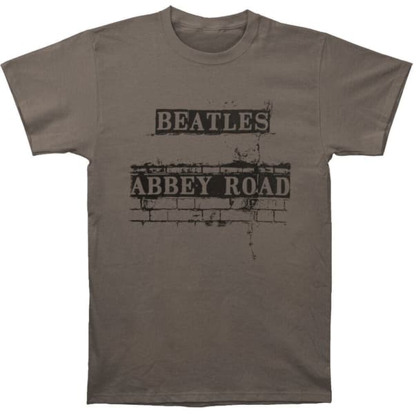 The Beatles Unisex T-shirt med Abbey Road-skylt för vuxna Grey XXL