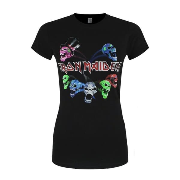 Iron Maiden Dame/Damer Legacy Of The Beast Live Album Skull Back Print T-shirt til kvinder/damer