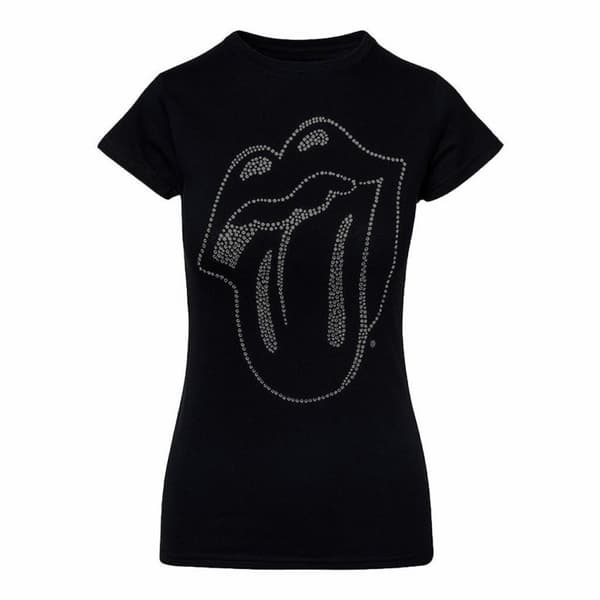 The Rolling Stones Kvinnor/Damer Tongue Diamante T-Shirt