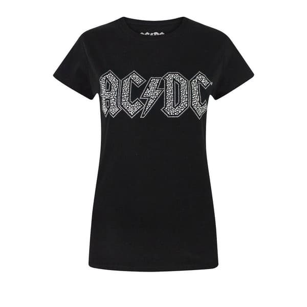AC/DC Kvinnor/Damer Diamante Logo T-Shirt