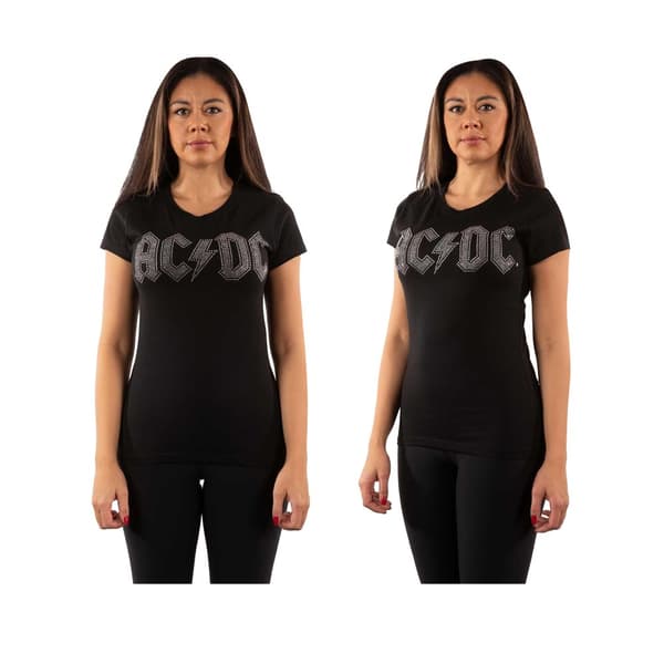AC/DC Kvinnor/Damer Diamante Logo T-Shirt