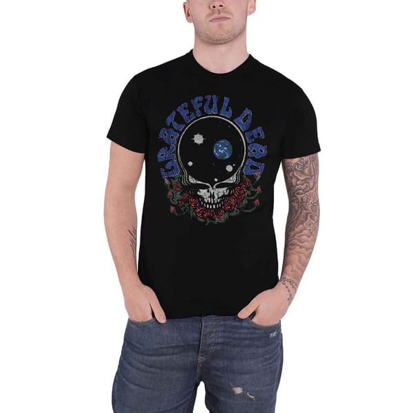 Grateful Dead Unisex T-shirt för vuxna med ditt ansikte och logotyp i rymden