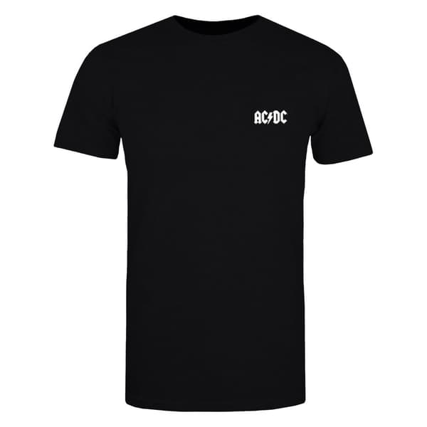 AC/DC Unisex vuxen T-shirt med ryggtryck i svart is