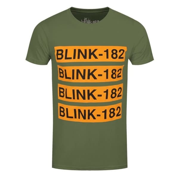 Blink 182 Unisex Adult Repeat Logo T-Shirt Military Green XXL