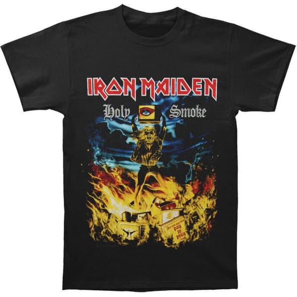 Iron Maiden Unisex T-shirt til voksne med hellig røg