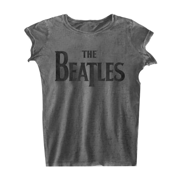 The Beatles T-shirt med udbrændt logo til kvinder/damer Charcoal Grey M