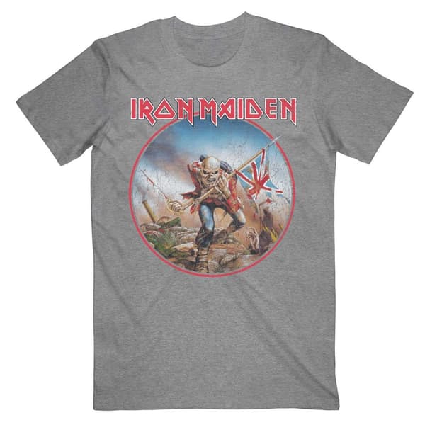Iron Maiden Unisex Adult Trooper Vintage Circle T-Shirt