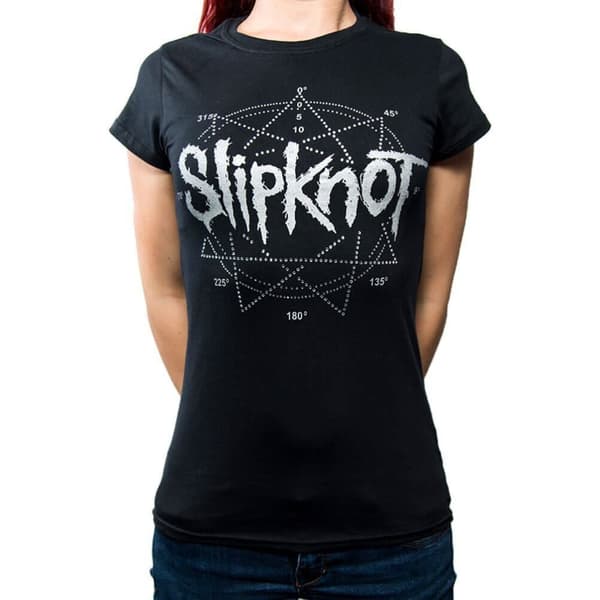 Slipknot Womens/Ladies Star Diamante Logo T-Shirt Black M