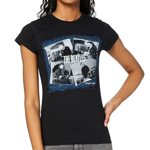 The Beatles Womens/Ladies At The Cavern Back Print T-Shirt Black XL