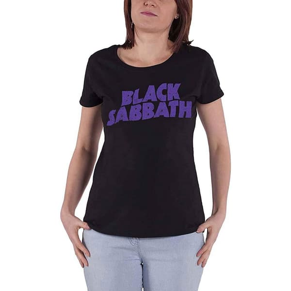 Black Sabbath T-shirt med bølget logo til kvinder/damer