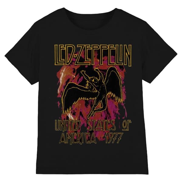 Led Zeppelin Unisex T-shirt til voksne med flammer