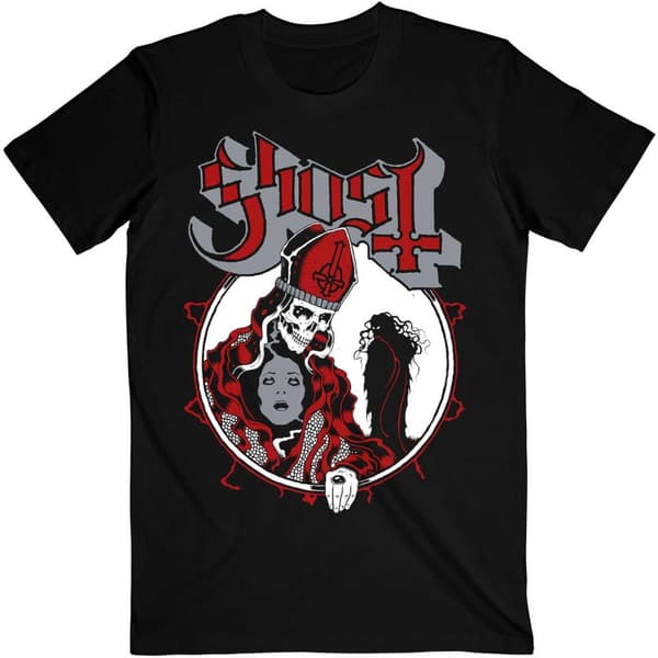 Ghost Unisex T-shirt til voksne med højrød besættelse
