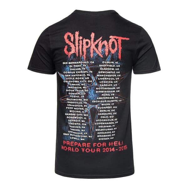 Slipknot Unisex voksen T-shirt med rygprint til 2014-2015-turnéen Prepare for Hell