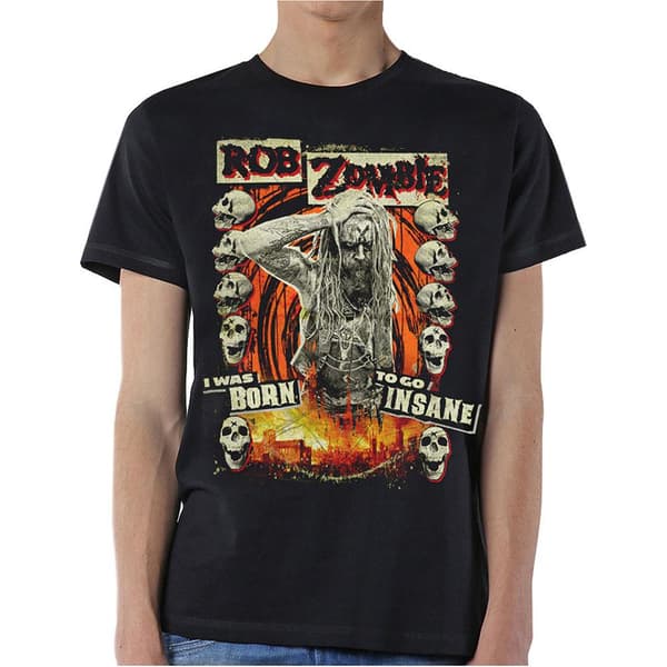 Rob Zombie Unisex vuxen född för att bli galen T-Shirt