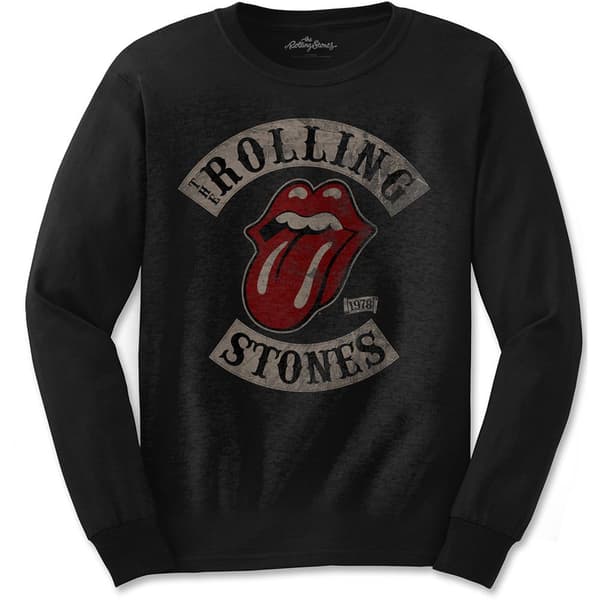 The Rolling Stones Unisex T-shirt med långa ärmar för vuxna med US Tour 78