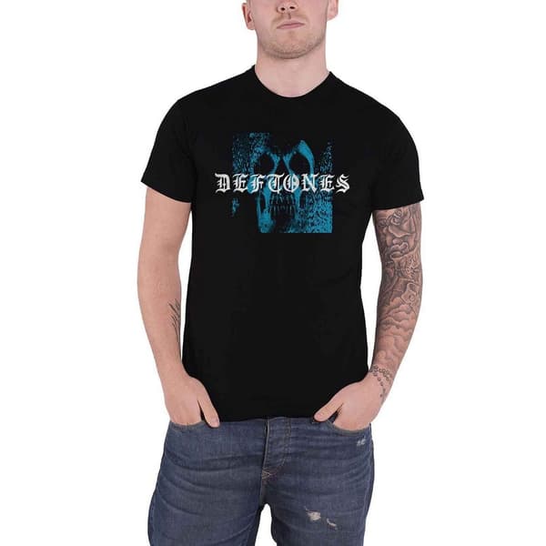 Deftones Unisex T-shirt med kranie for voksne