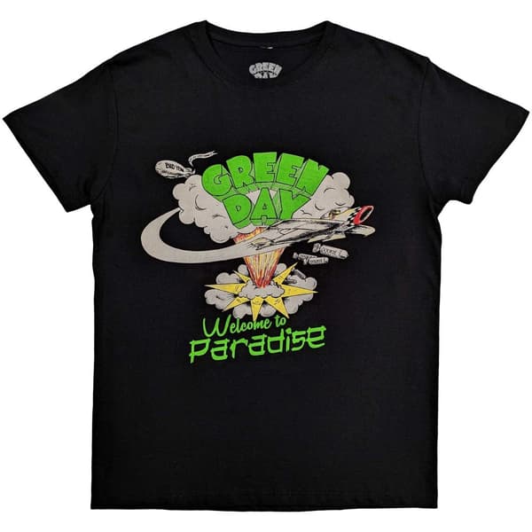 Green Day Unisex Adult Welcome To Paradise T-Shirt Black XXL