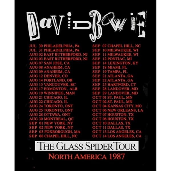 David Bowie Unisex Adult Glass Spider Tour Back Print T-Shirt