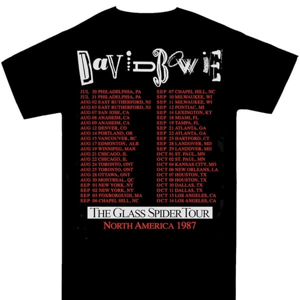 David Bowie Unisex Adult Glass Spider Tour Back Print T-Shirt