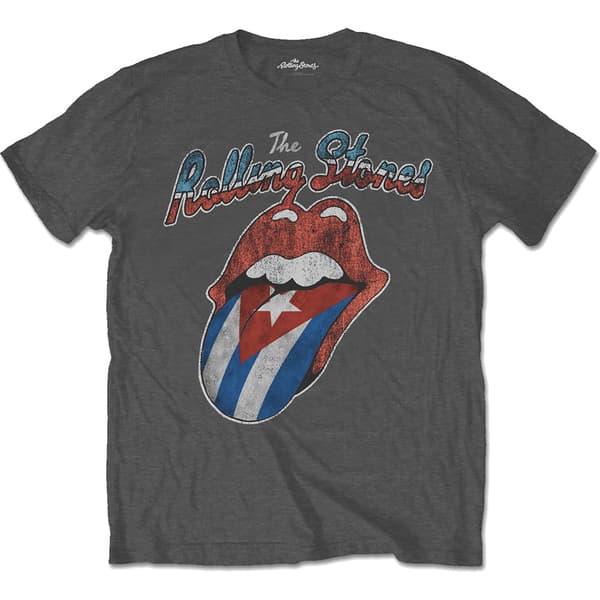 The Rolling Stones Unisex Adult Rocks Off Cuba T-Shirt Charcoal Grey M