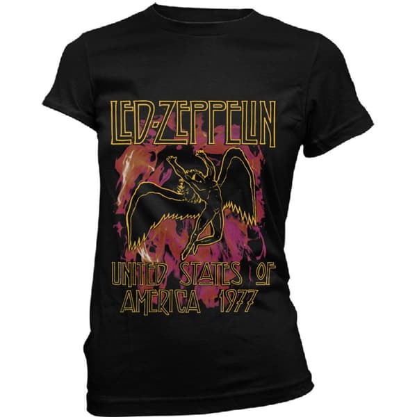 Led Zeppelin Womens/Ladies Flames T-Shirt
