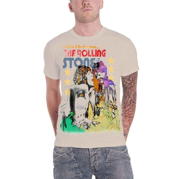 The Rolling Stones Unisex Adult Mick & Keith Stars Watercolour T-Shirt