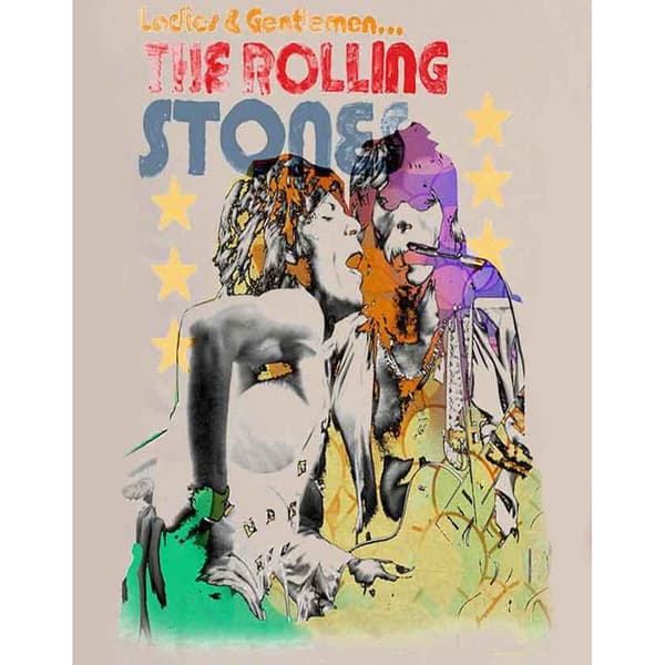 The Rolling Stones Unisex Adult Mick & Keith Stars Watercolour T-Shirt