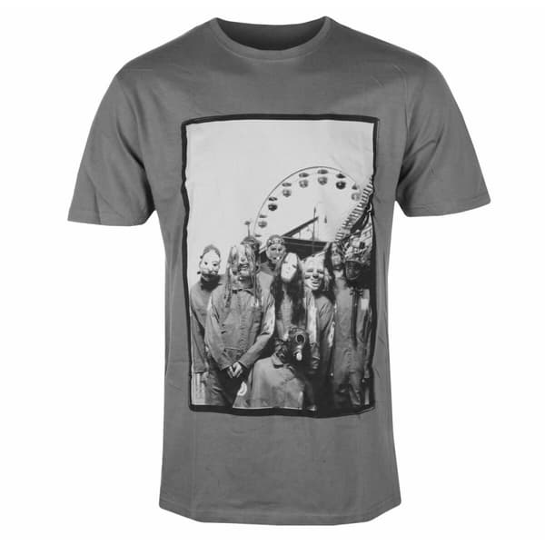 Slipknot Unisex T-shirt med rygtryk med forlystelsespark for voksne Charcoal Grey S