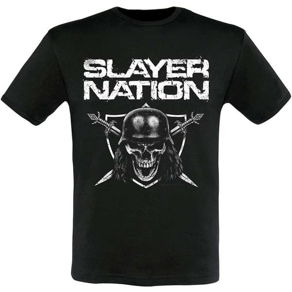 Slayer Unisex vuxen Nation 2015 datum tillbaka T-Shirt med tryck