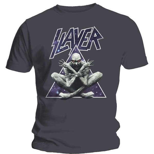 Slayer Unisex vuxen Triangle Demon T-Shirt Charcoal Grey XXL