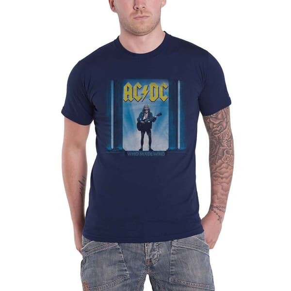 AC/DC Unisex vuxen Who Man Who T-Shirt Navy Blue L