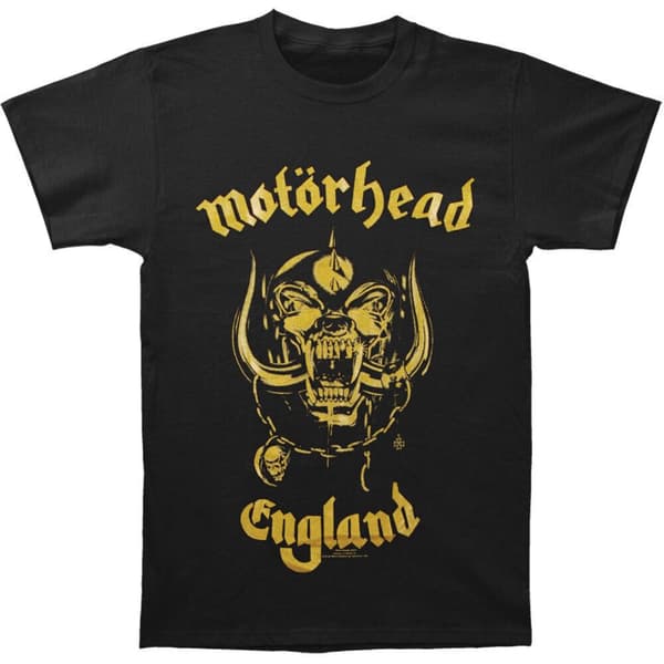 Motorhead Unisex Adult England Classic Gold T-Shirt