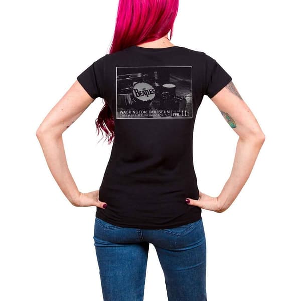 The Beatles Womens/Ladies Washington Coliseum Back Print T-Shirt